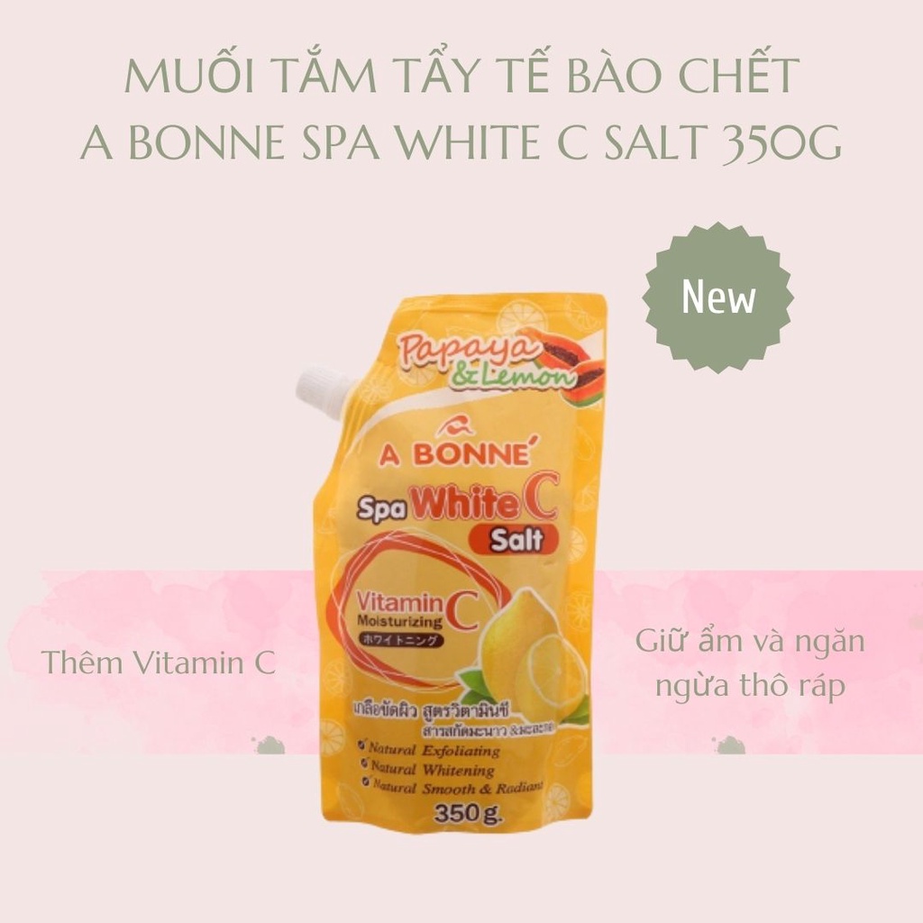 Muối Tắm A Bonne Spa Vitamin C Salt Chiết Xuất Chanh &amp; Đu Đủ 350g | Nuhuwaxing