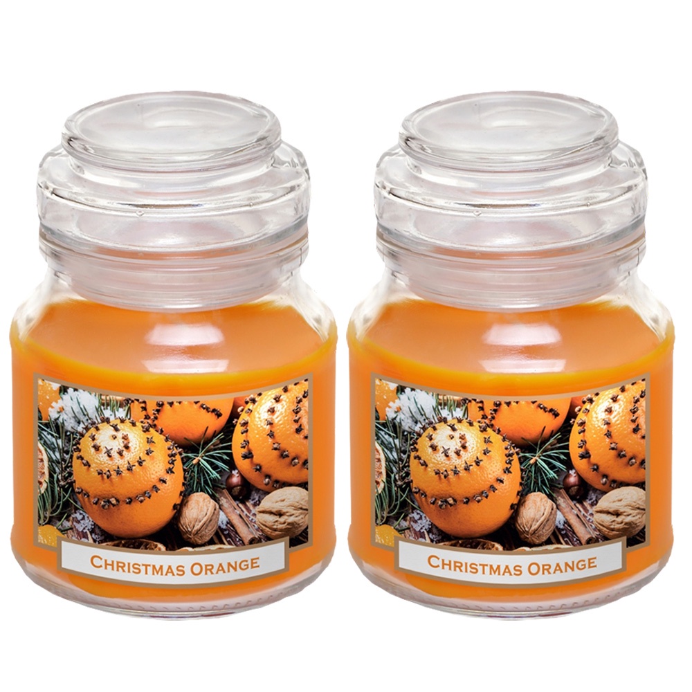 Combo 2 hũ nến thơm tinh dầu Batek Christmas Orange 130g - cam, quế, đinh hương, thơm phòng, khử mùi, không khói