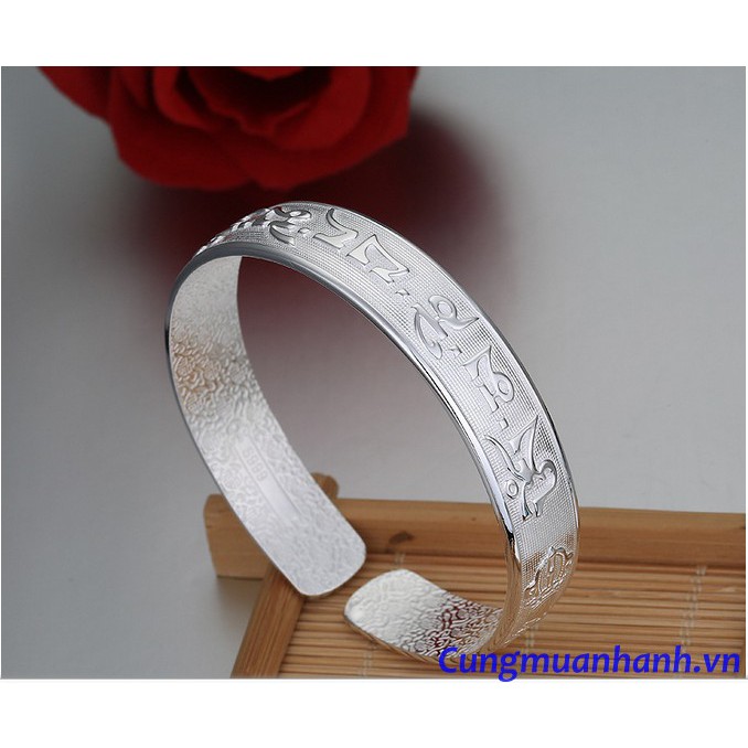 VÒNG TAY KHẮC THẦN CHÚ OM MANI PADME HUM TÂY TẠNG - VT207
