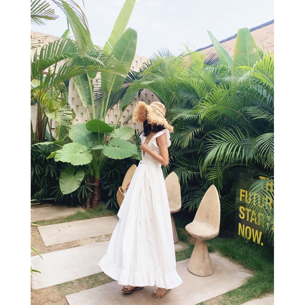 ĐẦM MAXI VÁY MAXI TRẮNG HỞ LƯNG ĐI BIỂN QUẢNG CHÂU | BigBuy360 - bigbuy360.vn