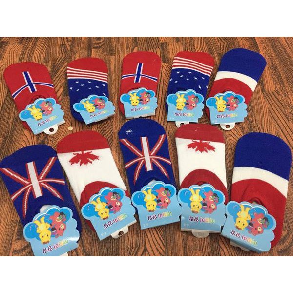 (1 đôi) Tất hài hình cờ Kid Socks cho bé từ 9 - 12 tuổi, tất cờ kid socks cho bé lớn