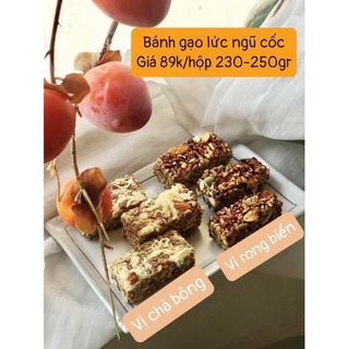 Thanh Gạo Lứt dinh dưỡng ngũ cốc chà bông loại 1 ăn kiêng, healthy food bịch gói 6 và  hộp 10 thanh