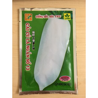 Hạt giống củ cải trắng lá ngắn số 13 (25gam)