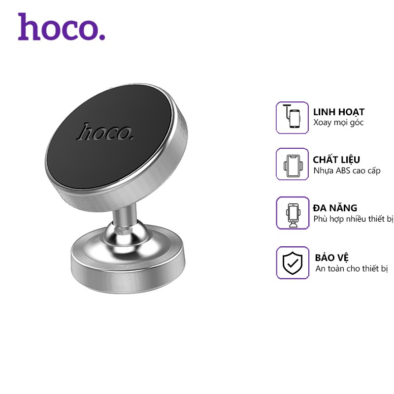 Giá đỡ điện thoại Hoco CA36 Plus trên xe hơi, sử dụng đa năng tiện dụng, tương thích các thiết bị dán từ tính