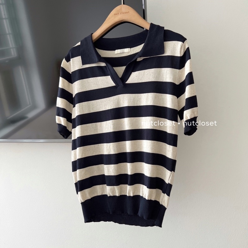 Áo mongtoghi cổ polo kẻ ngang (US616) _ A0405