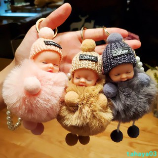 Móc khóa hình búp bê đang ngủ xinh xắn