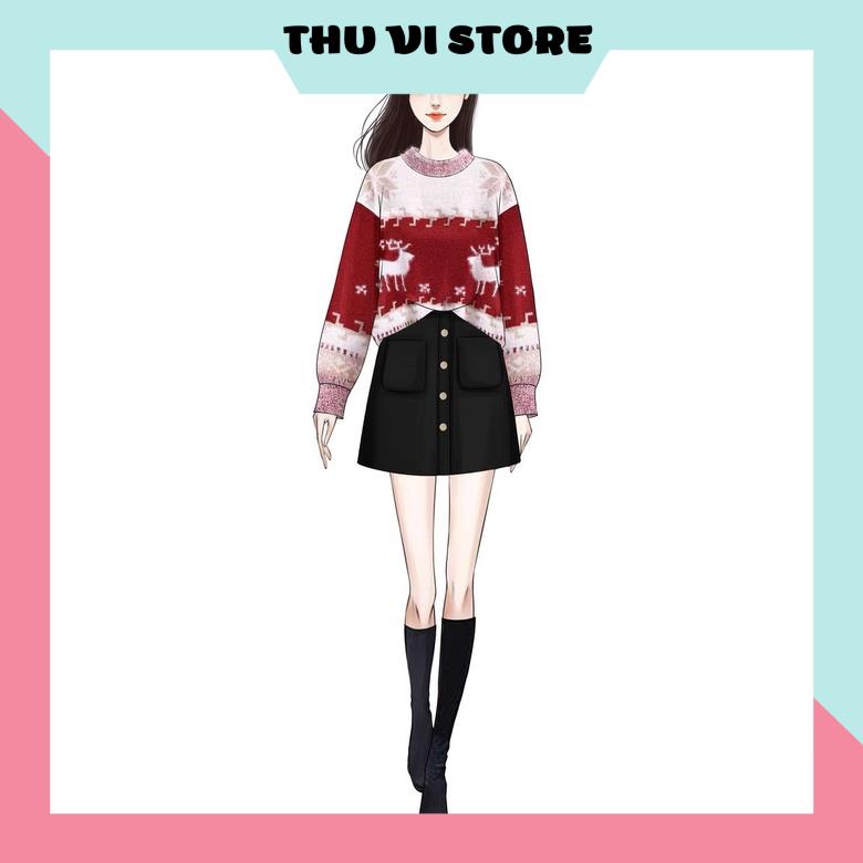 Áo Len Họa Tiết Noel Áo Len Nữ Form Rộng, Áo Len Giáng Sinh Xịn Xò Ấm Áp Mùa Đông (Kèm Ảnh Thật). | BigBuy360 - bigbuy360.vn