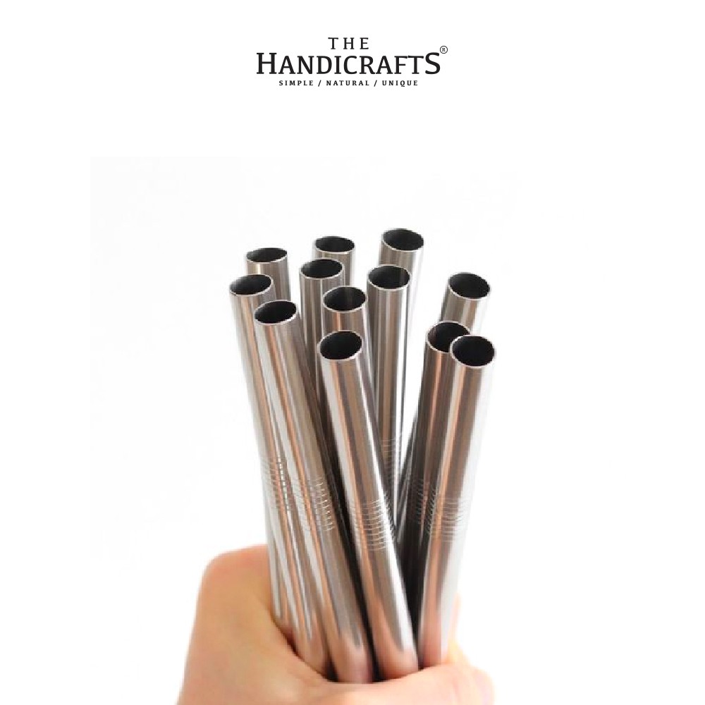 Ống hút inox 304 màu bạc Φ 6/8/12mm (Silver stainless steel straw) | The handicrafts | BigBuy360 - bigbuy360.vn