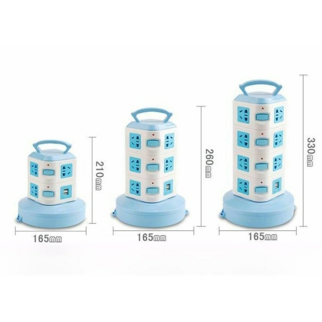 Ổ Cắm Điện 5 Tầng SAFETY Gồm 20 Lỗ Cắm Đa Năng + 3 Lỗ USB Có Rờ Le Ngăt Quá Tải Siêu An Toàn