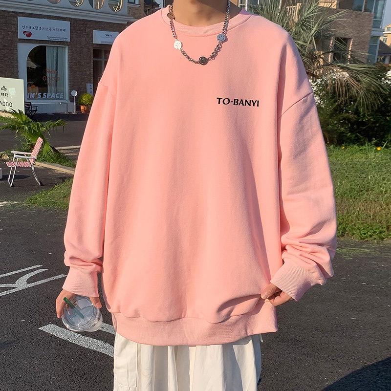 Áo IFNICEFUTURE dáng rộng tay dài cổ tròn in họa tiết thời trang thường ngày cho nam