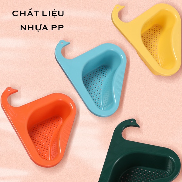 khay lọc rác mỏ vịt bồn rửa bát thông minh đa năng, bồn rửa chén có móc treo tiện lợi nhà bếp, đựng ráo nước