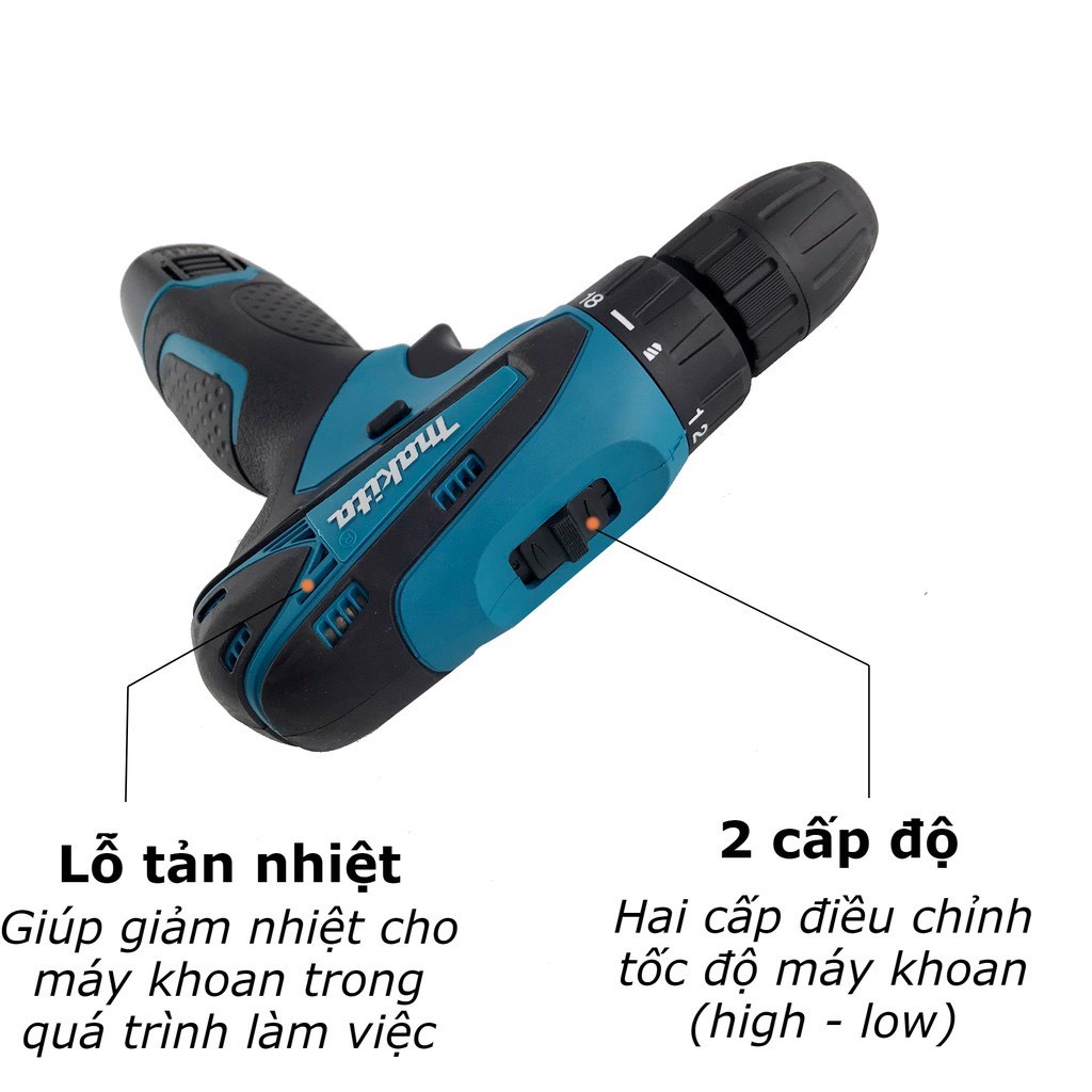 [HOT] Bộ Máy Khoan Pin Đa Năng MAKITA 12V - Tặng Kèm Bộ Phụ Kiện 24 Chi Tiết, Có Đảo Chiều