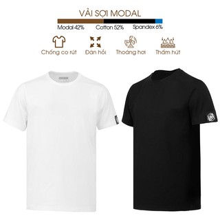 Áo Thun Nam Đơn Giản Cổ Tròn Tay Ngắn Màu Trắng Đen Y2010 12VAHDT Văn Hiến Chi Bang M1 19935 |YaMe|