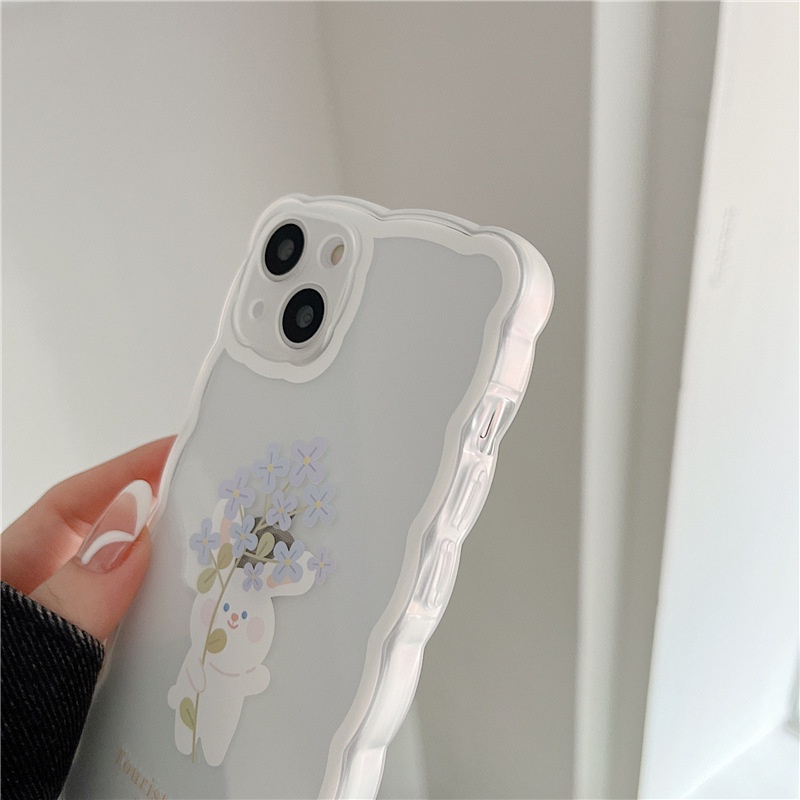 Ốp lưng IPhone  trong lượn sóng thỏ hoa 6/6s/6plus/6splus/7/7plus/8/8plus/xs/11/12/13/14/pro/max/plus/promax TLS16