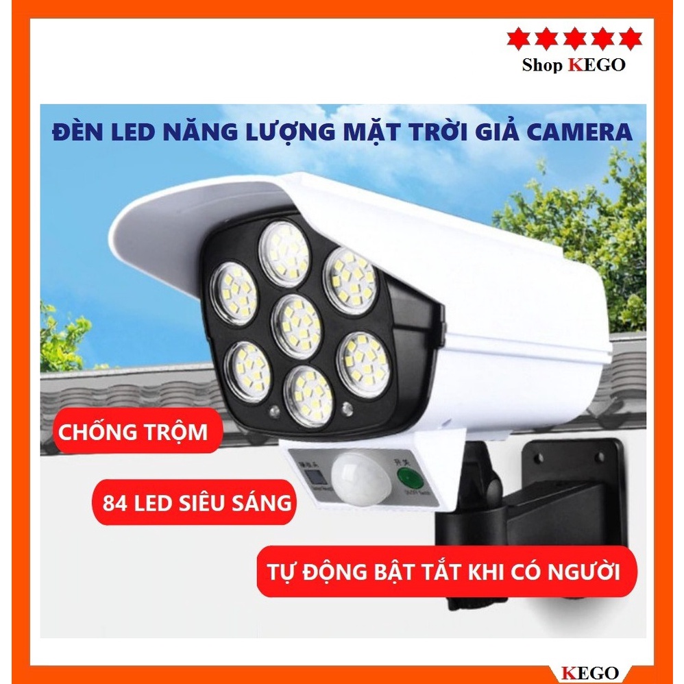 Đèn năng lượng mặt trời giả camera chống trộm cảm ứng tự động BẬT TẮT có điều khiển từ xa