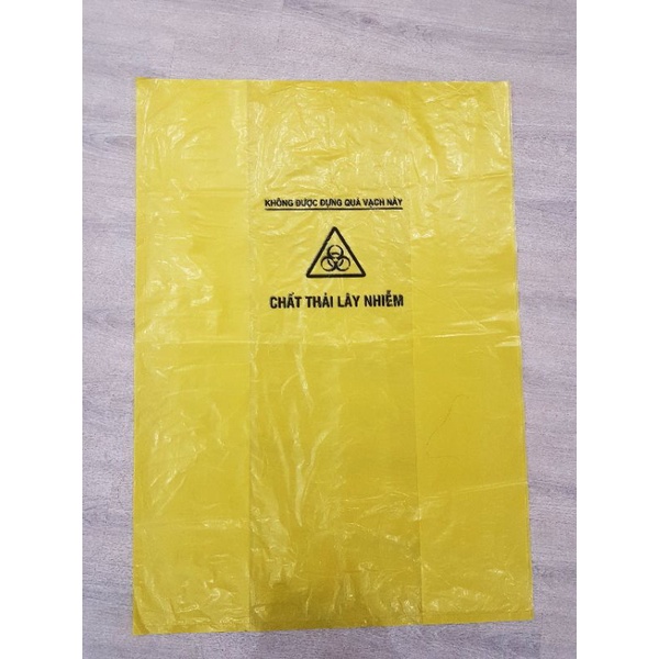 Túi rác y tế màu vàng thùng 12L ( size trung 55x60)