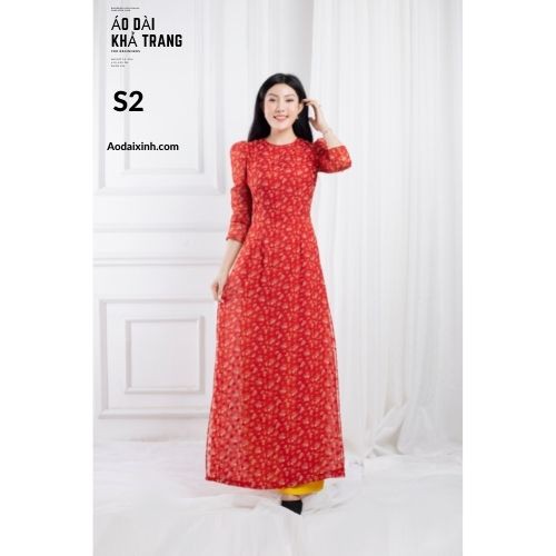 Bộ áo dài truyền thống cổ tròn tay lỡ