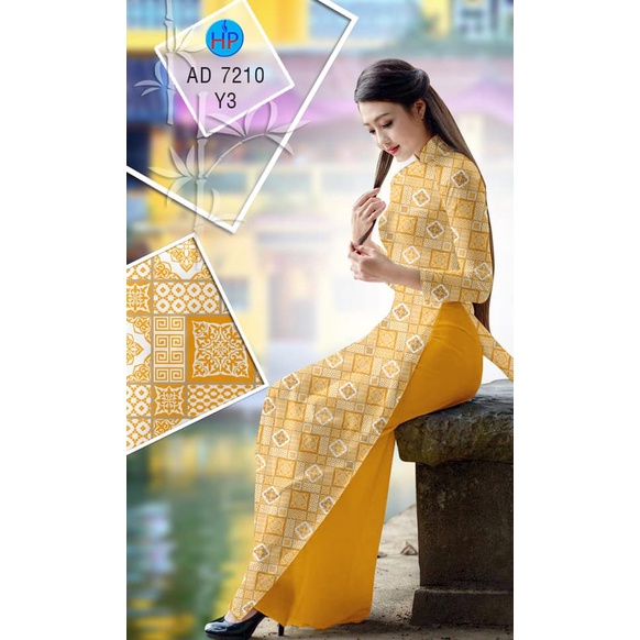 Vải áo dài cô ba sài gòn (AD 7210), chất lụa ban mai co giãn nhẹ 4 chiều, mềm, mịn, mát, rũ tà, dày dặn.