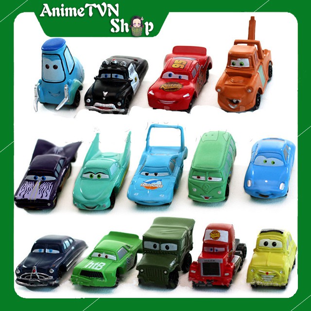 Set Combo 14 Mô hình Nhân vật xe đua trong phim Vương quốc xe hơi (Cars)