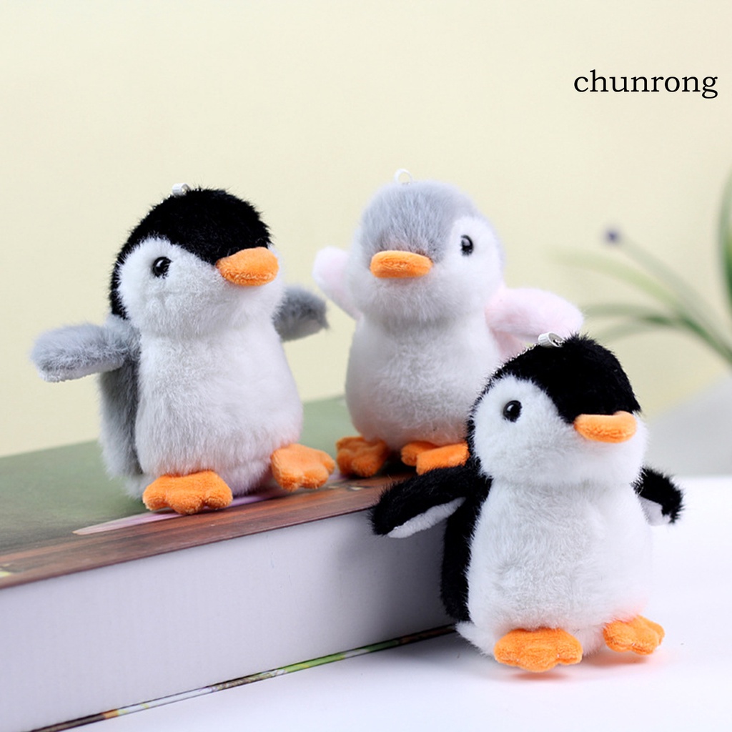Cr Móc Khóa Hình Chim Cánh Cụt 3D Nhồi Bông Mắt To Dễ Thương