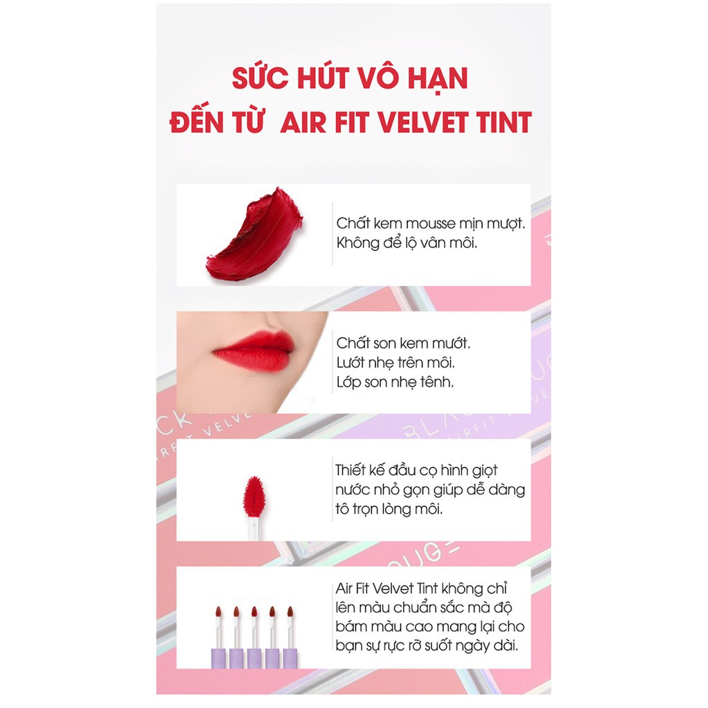 [Auth Hàn] Son Kem Lì Black Rouge A15 Màu Nâu Đỏ Đất Air Fit Tint Season 3 Sunny Jujube - Son Kem Dạng Lì Màu Đỏ Đất A15