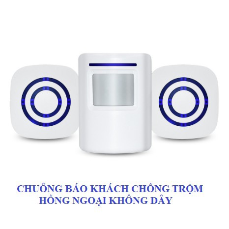 (bộ 1 chuông + 1 cảm biến) Chuông báo khách kết hợp báo trộm không dây thông minh 38 kiểu chuông YF0256