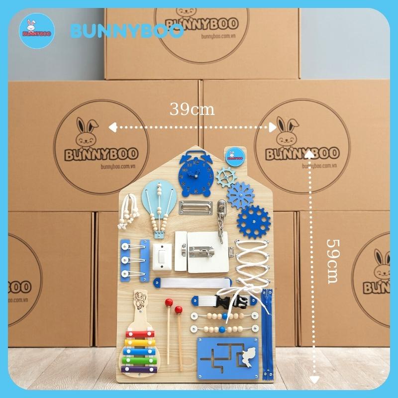 Bảng Bận Rộn Busy board Montessori ngôi nhà BUNNYBOO Đồ chơi giáo dục Thông Minh thiết kế tên riêng miễn phí cho bé