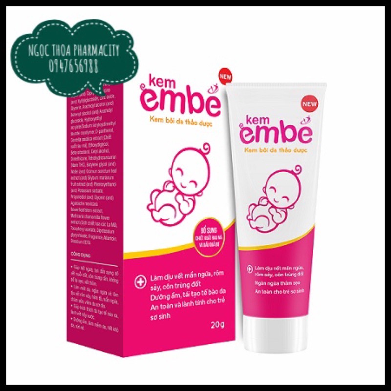 Kem Em Bé Hăm Da ,Chàm Sữa ,Muỗi Đốt Tuýp 20gr