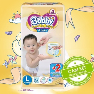 [Tặng thêm 2 Miếng] Tã quần cao cấp Bobby Extra Soft Dry L52/L52+2