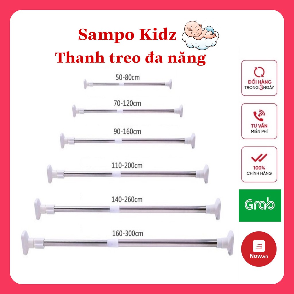 Thanh treo đa năng, treo quần áo, rèm cửa cao cấp không cần khoan tường