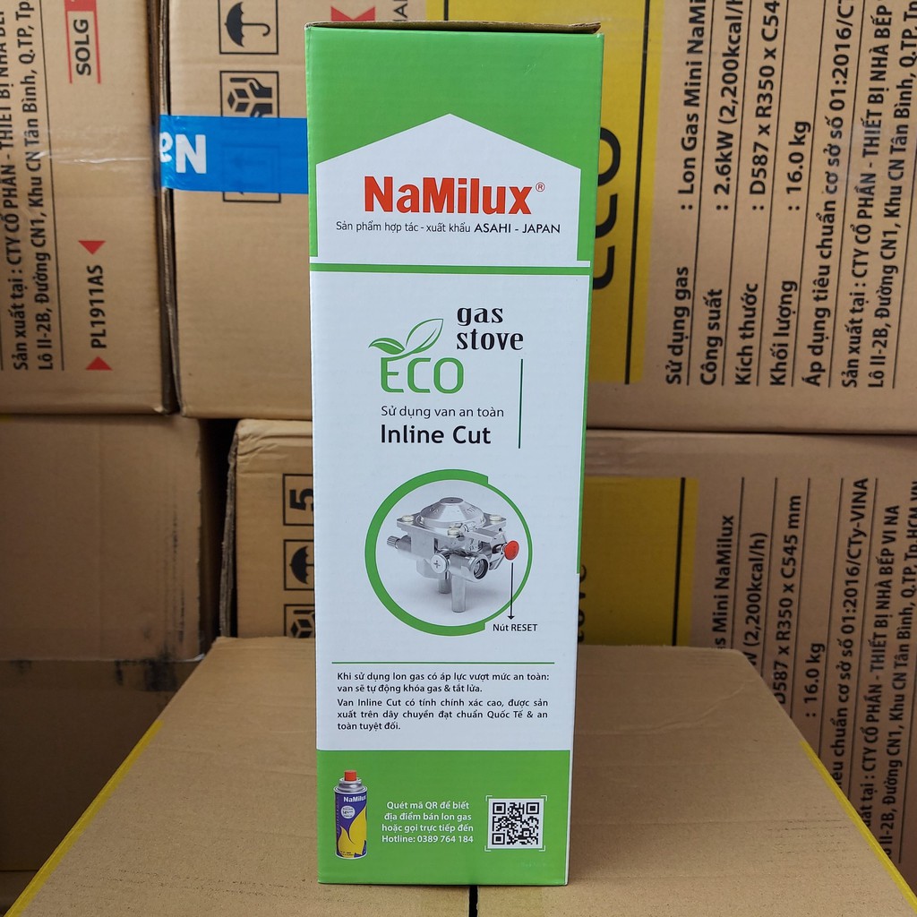 Bếp gas mini Namilux PL1911AS inox van an toàn, giảm khí thải