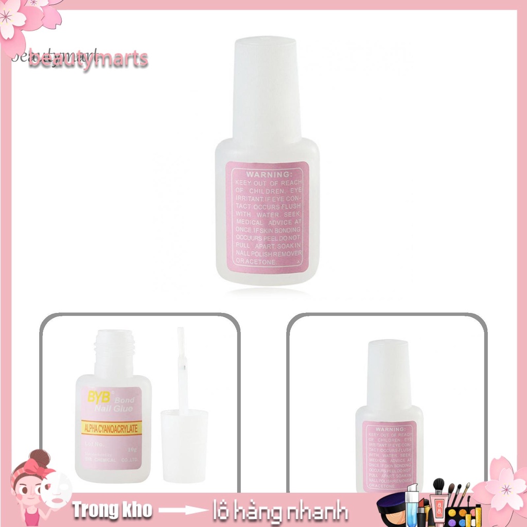 [Hàng mới về] Keo dán móng kèm cọ trang trí móng tiện dụng 10g
