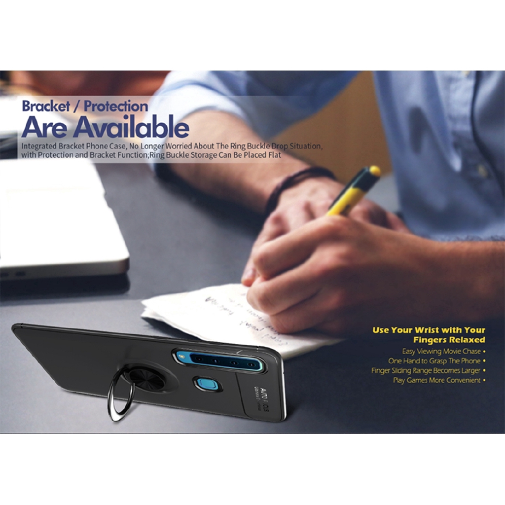 Ốp điện thoại tpu và silicone mềm có nhẫn cầm tay cho Samsung Galaxy A9 2018 A7 2018