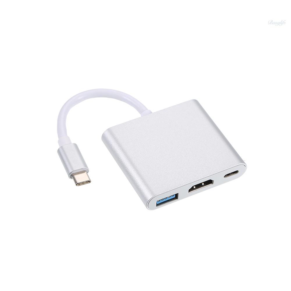 Cáp Sạc Usb 3.1 Type-C Sang Usb 3.0 / Hd / Type-C Hub Usb-C 3 Trong 1 Cho Macbook Pro / Dell Xps 13