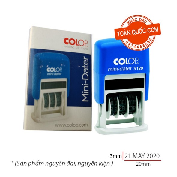 [Khay không mưc] Mini Dater Colop S-120 Tiếng Anh (full box )