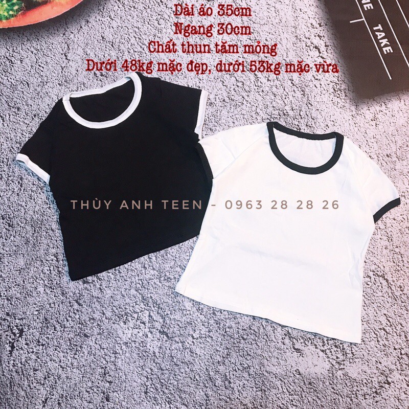 [Mã FAMAYWA giảm 10K đơn 50K] Áo thun CROPTOP trơn phối BO VIỀN | WebRaoVat - webraovat.net.vn