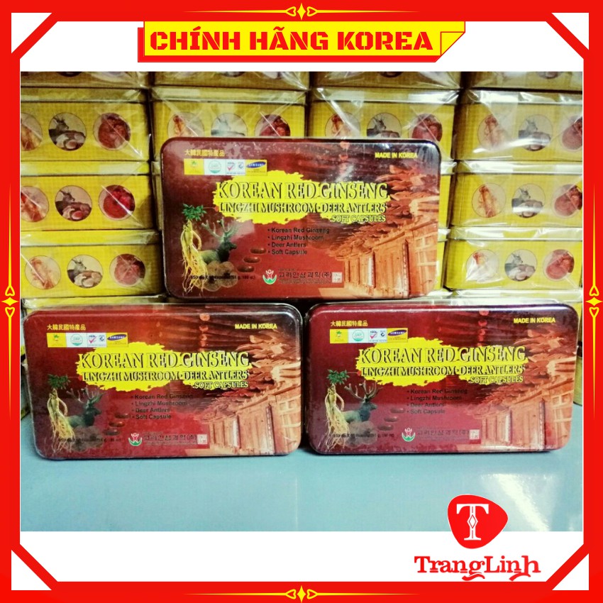 Viên đạm hồng sâm nhung hươu linh chi, hộp 60 viên - Đạm sâm tổng hợp hàn quốc - tranglinhkorea