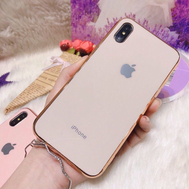 Ốp Giả Kính Viền Si Dành Cho iPhone