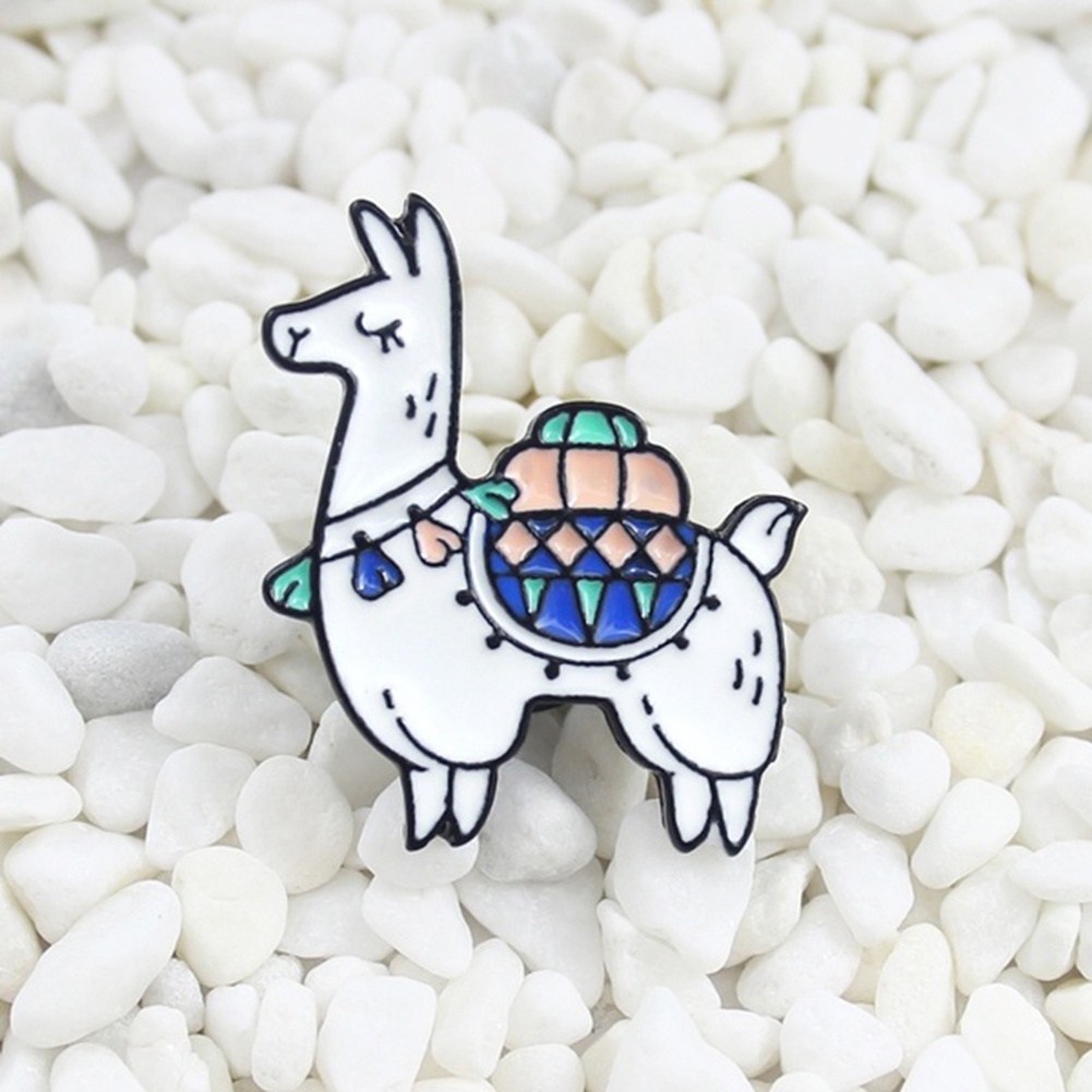 Ghim cài khuy áo hình lạc đà Alpaca dùng để trang trí đồ jean