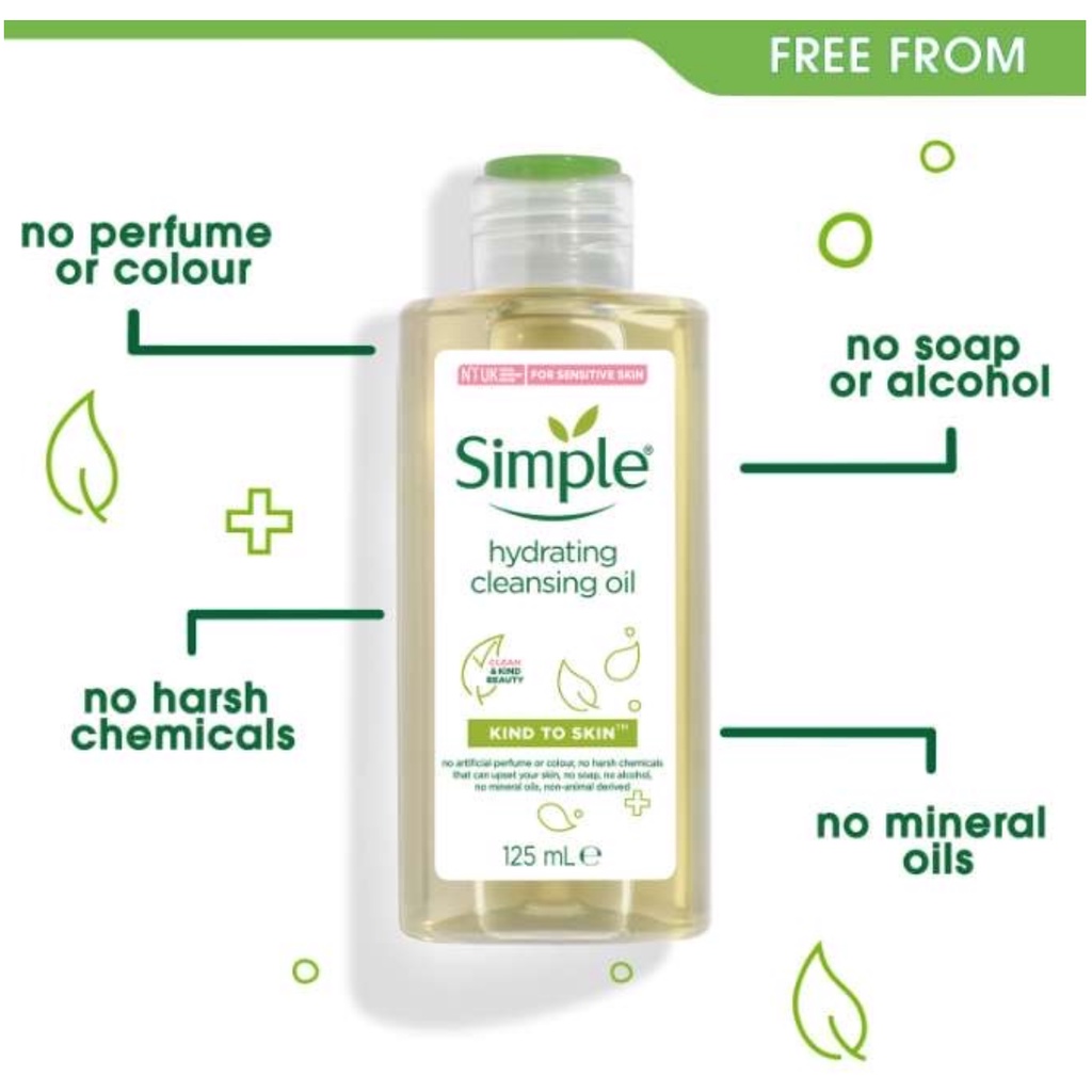 Dầu tẩy trang Simple Kind To Skin Hydrating Cleansing Oil 125ml (Mẫu Mới)