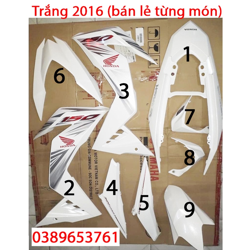 Dàn áo Winner V1 Trắng đời 2016 Zin chính hãng Honda