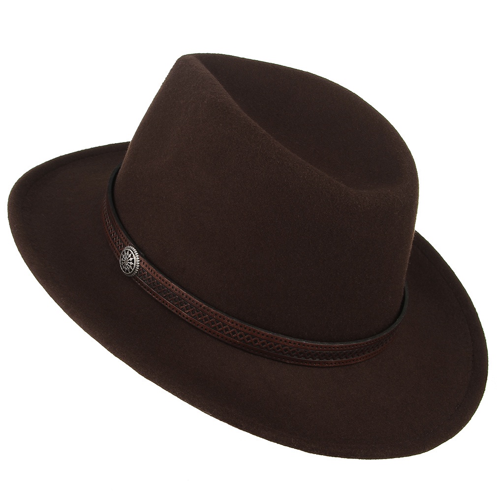 Mũ Fedora len nỉ rộng vành phong cách cao bồi thời trang mùa đông 2021 cho nam và nữ