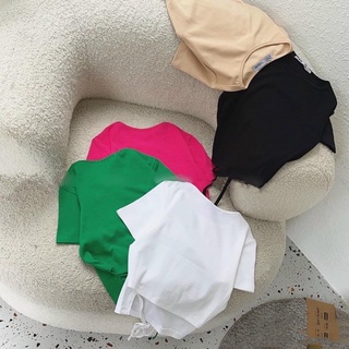 áo thun croptop basic dây cột dây lưng chất borip thái xịn đẹp ạ ( hình thật kèm video)