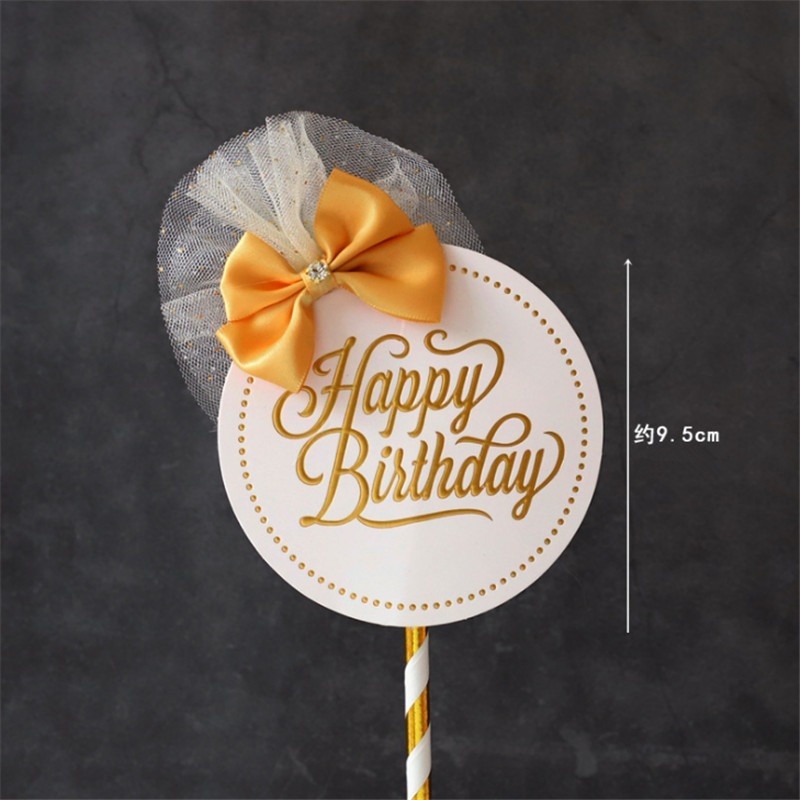 1 Que Cắm Trang Trí Bánh Sinh Nhật Hình Vương Miện Màu Vàng Đen