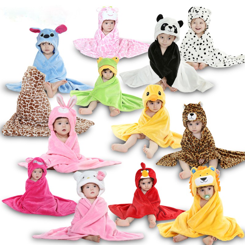 Áo Choàng Tắm Bằng Cotton flannel Họa Tiết Chú Vịt Dễ Thương Dành Cho Trẻ Sơ Sinh