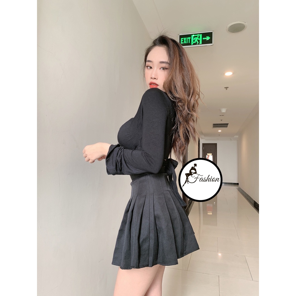 Áo Kiểu Cột Eo Ngực Khoét Sâu Tay Dài Bigsize Dưới 80Kg Chất Thun Lụa Co Giãn 4 Chiều "TL"