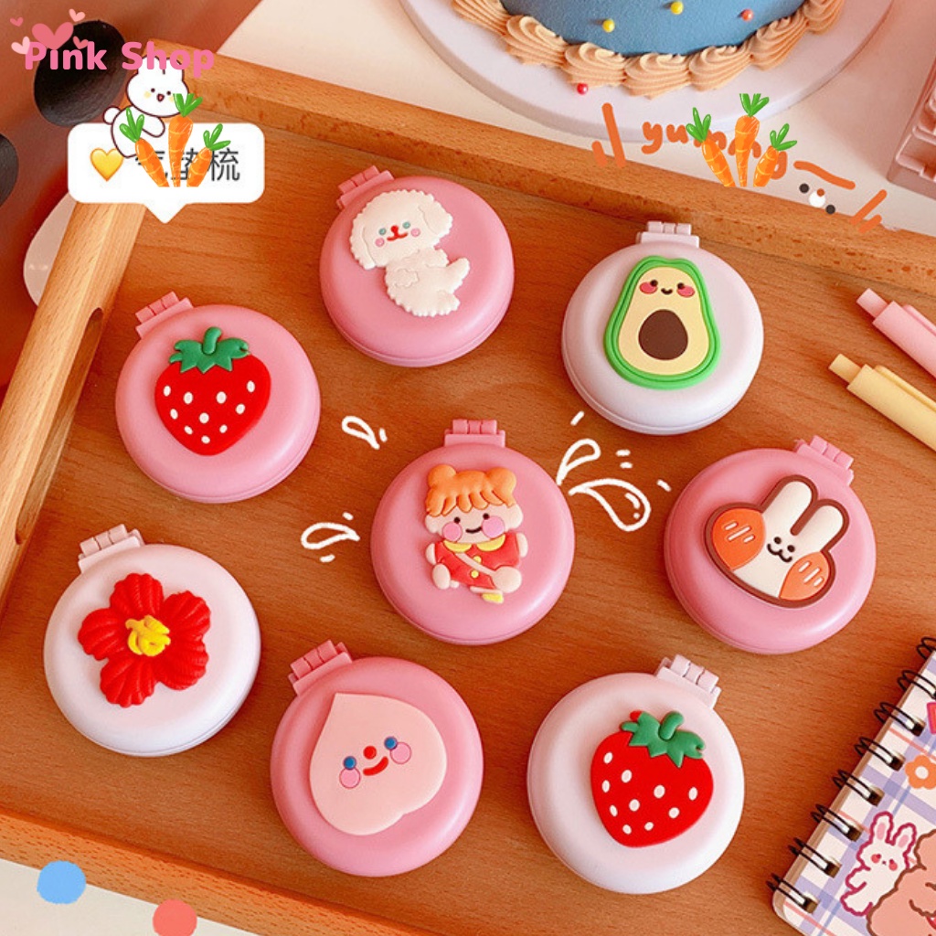 Gương mini kèm lược Pinkshop mini cầm vừa tay, dễ thương