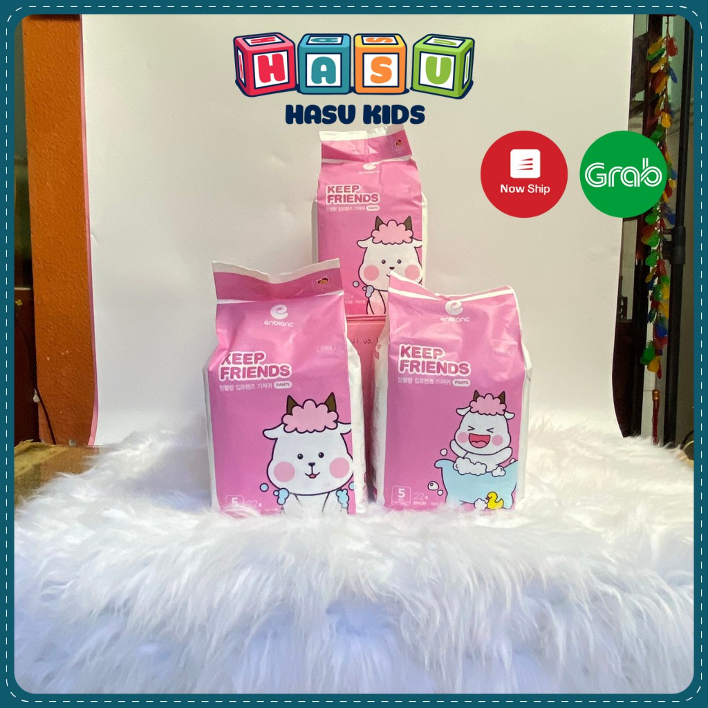 COMBO 3 Bịch Tã Bỉm Enblanc KEEP FRIENDS Nội Địa Hàn Quốc 2021 Siêu Thấm Hút, Size XL22 Dành Cho Bé Gái