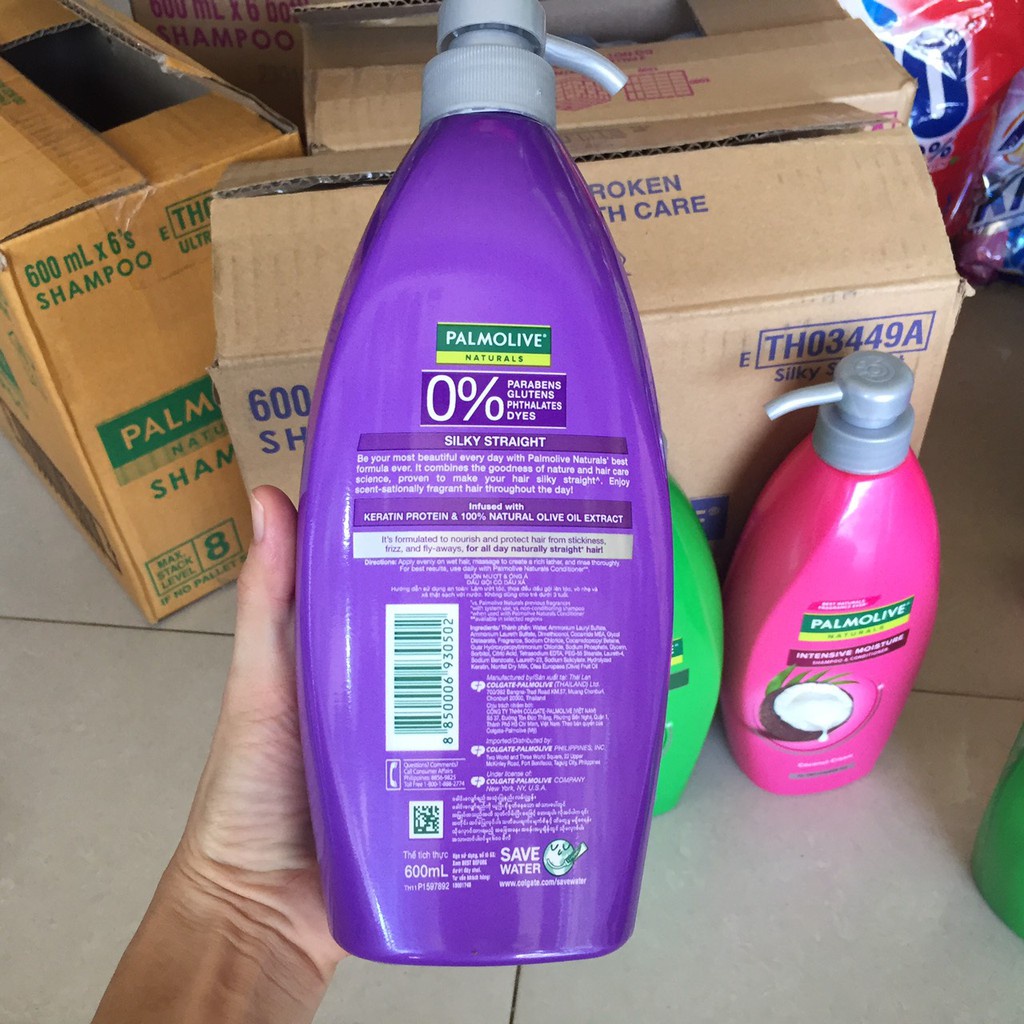 DẦU GỘI ĐẦU PALMOLIVE ngăn rụng tóc/ giảm sơ rối /suông mượt 600ML