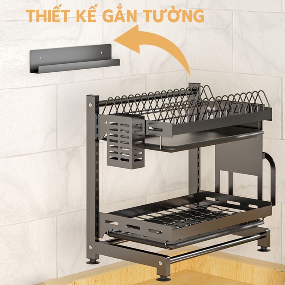 Kệ Để Chén Đĩa 2/3 Tầng SIV 2-in-1  Mặt bàn&amp; Treo Tường,Kệ chén bát , Giá bát đĩa treo tường